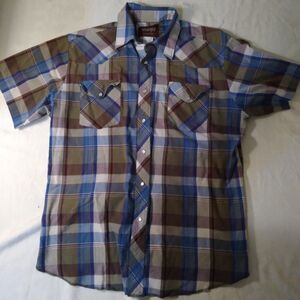 Vintage Wrangler Pearl Snap Plaid Western Shirt